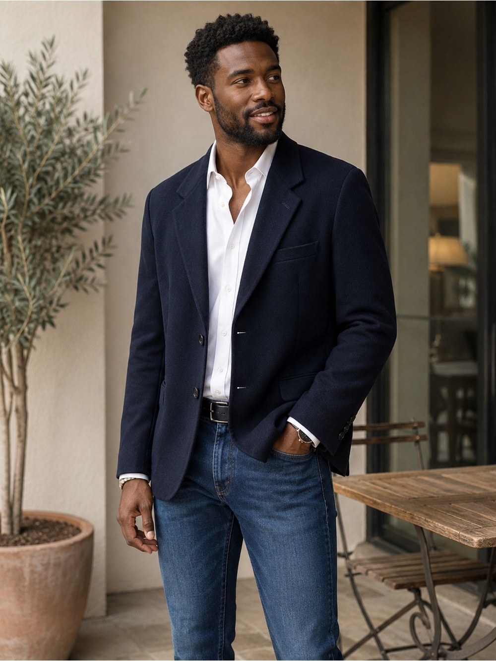 Jos. A. Banks Navy Cashmere Blazer. 40S (48” Chest)